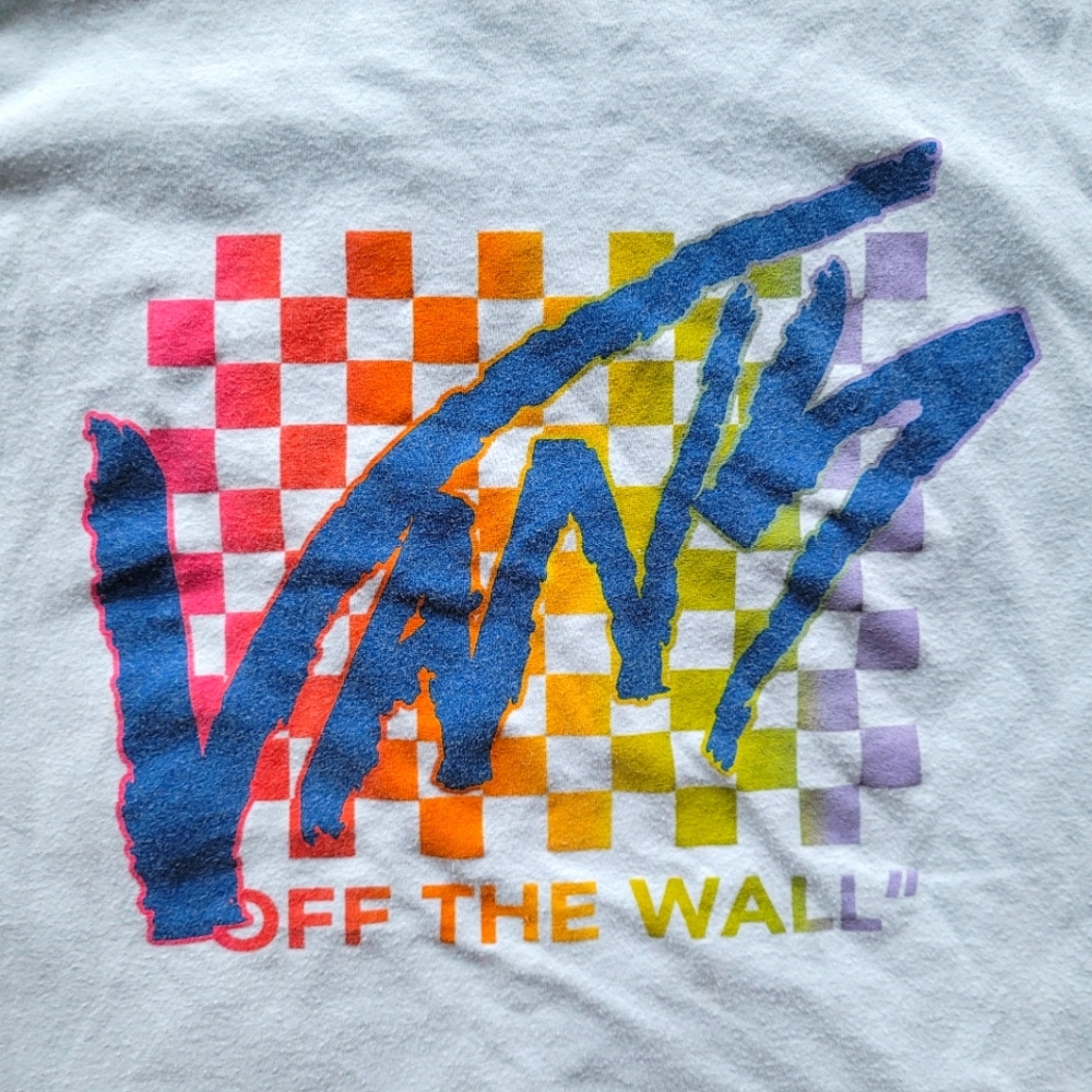 Discount Vans Logo Rainbow Vans Women's Light Blue Rainbow